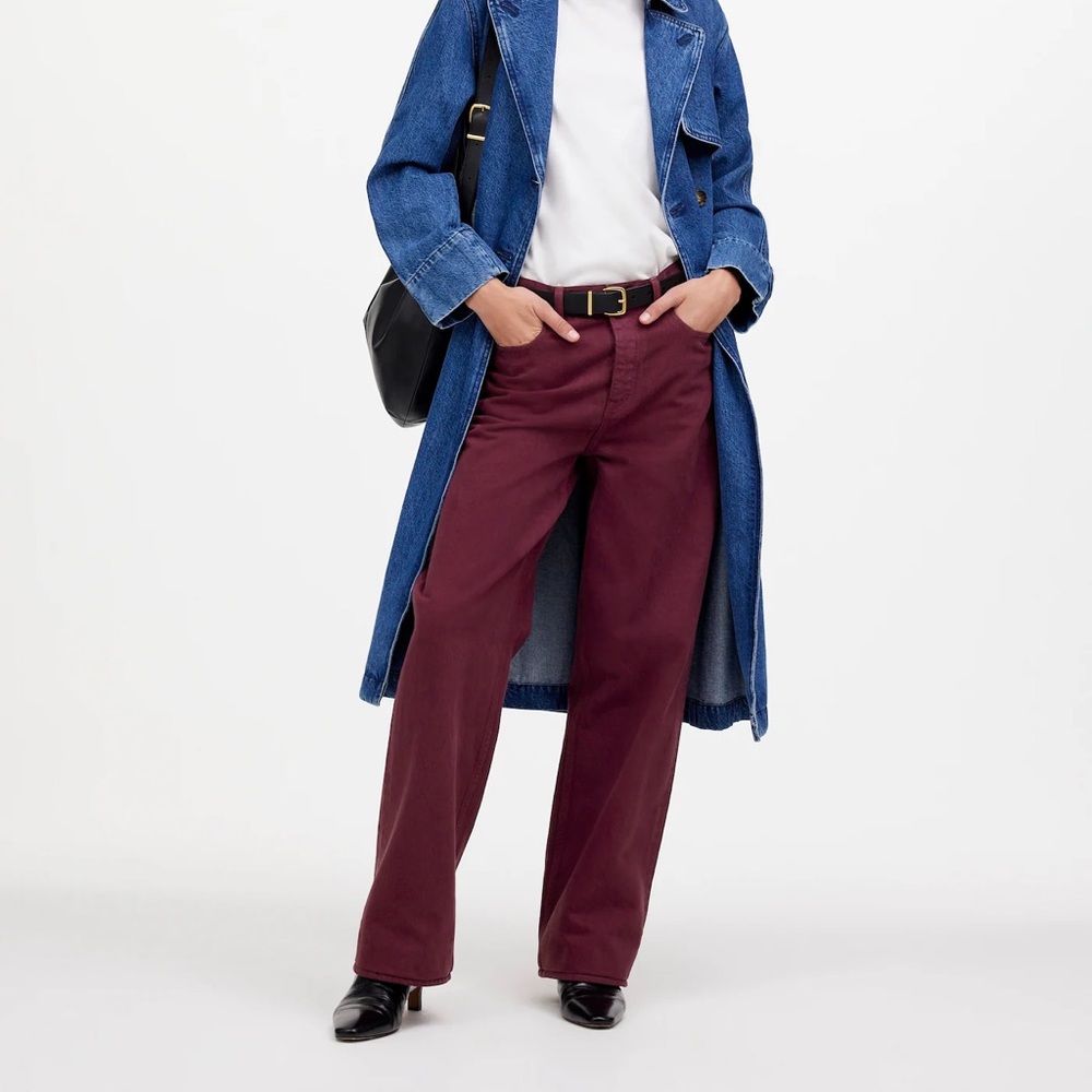 Madewell Wide-Leg Jeans in Burgundy